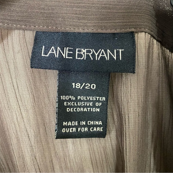 Lane Bryant brown sheer chiffon fairycore peasant top - Picture 7 of 7